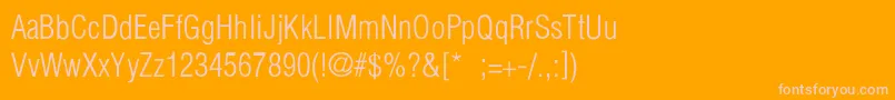 Шрифт HelveticaCondensedLightLi – розовые шрифты на оранжевом фоне