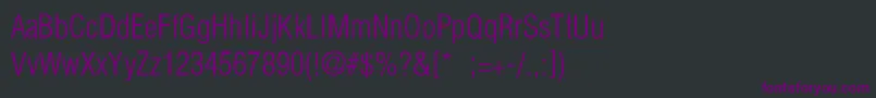 フォントHelveticaCondensedLightLi – 黒い背景に紫のフォント