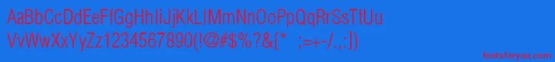 HelveticaCondensedLightLi-fontti – punaiset fontit sinisellä taustalla