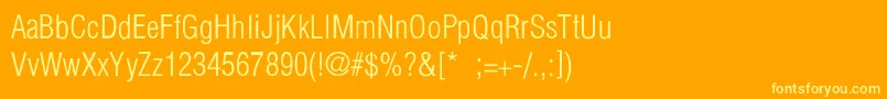 HelveticaCondensedLightLi Font – Yellow Fonts on Orange Background