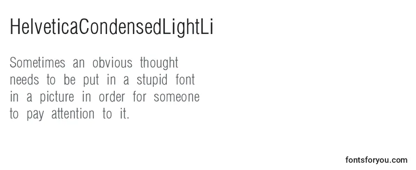 Шрифт HelveticaCondensedLightLi