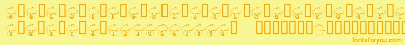 Подробнее о шрифте KrCupcake Шрифт KrCupcake – оранжевые шрифты на жёлтом фоне