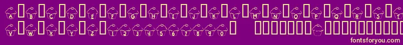 KrCupcake Font – Yellow Fonts on Purple Background