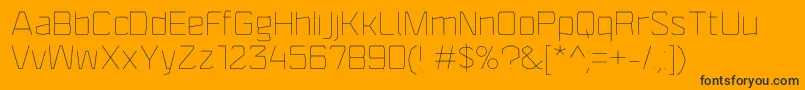 F4aagentrigidthin Font – Black Fonts on Orange Background