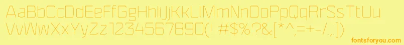 F4aagentrigidthin Font – Orange Fonts on Yellow Background