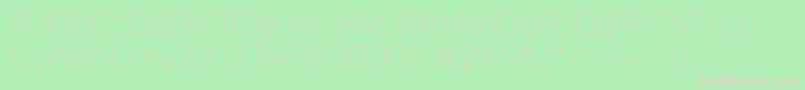 フォントF4aagentrigidthin – 緑の背景にピンクのフォント