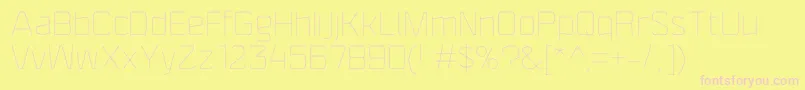 F4aagentrigidthin Font – Pink Fonts on Yellow Background