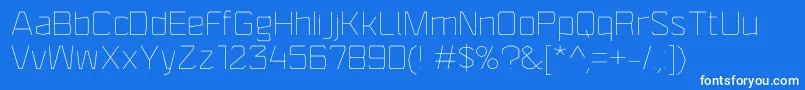 Шрифт F4aagentrigidthin – белые шрифты на синем фоне
