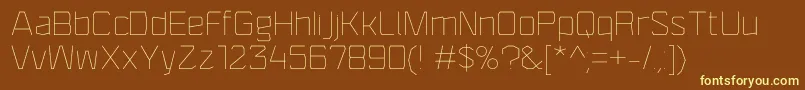 F4aagentrigidthin Font – Yellow Fonts on Brown Background