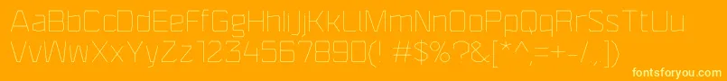 F4aagentrigidthin Font – Yellow Fonts on Orange Background