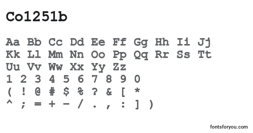 Schriftart Co1251b – Alphabet, Zahlen, spezielle Symbole