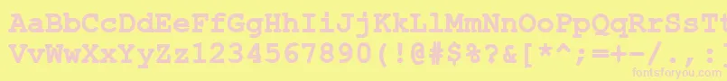 Co1251b-fontti – vaaleanpunaiset fontit keltaisella taustalla