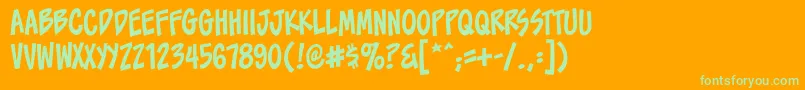 ToonaciousbbReg Font – Green Fonts on Orange Background