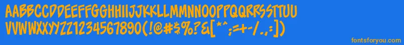 ToonaciousbbReg Font – Orange Fonts on Blue Background