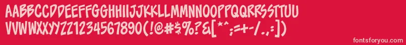 ToonaciousbbReg Font – Pink Fonts on Red Background