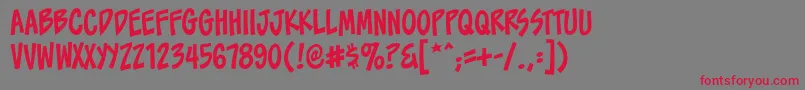 ToonaciousbbReg Font – Red Fonts on Gray Background