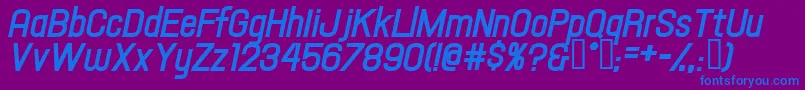 HallandaleTextBoldItalicJl-Schriftart – Blaue Schriften auf violettem Hintergrund