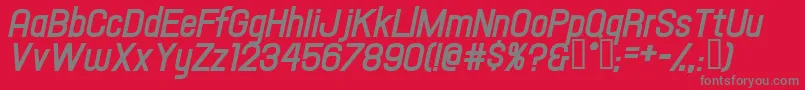 フォントHallandaleTextBoldItalicJl – 赤い背景に灰色の文字