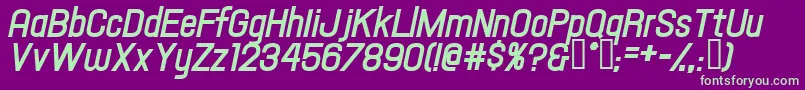 HallandaleTextBoldItalicJl Font – Green Fonts on Purple Background