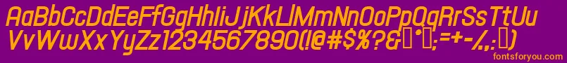 HallandaleTextBoldItalicJl Font – Orange Fonts on Purple Background