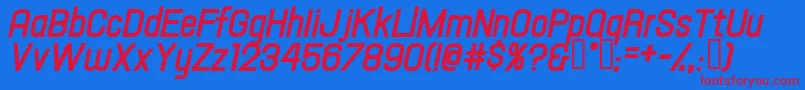 Шрифт HallandaleTextBoldItalicJl – красные шрифты на синем фоне