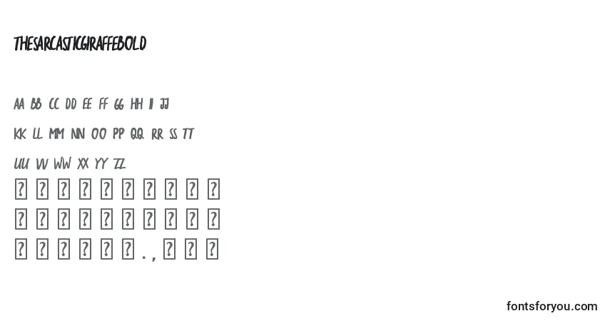 Шрифт TheSarcasticGiraffeBold – алфавит, цифры, специальные символы