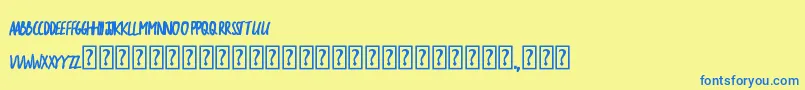 TheSarcasticGiraffeBold Font – Blue Fonts on Yellow Background