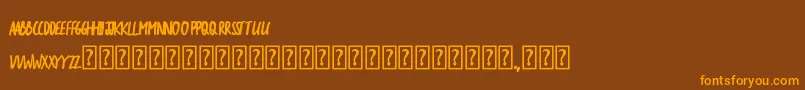 TheSarcasticGiraffeBold-Schriftart – Orangefarbene Schriften auf braunem Hintergrund