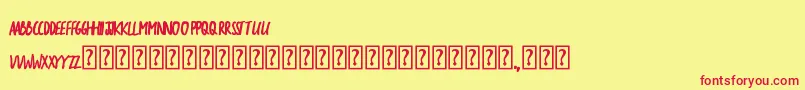TheSarcasticGiraffeBold Font – Red Fonts on Yellow Background