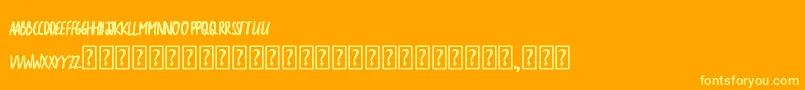 フォントTheSarcasticGiraffeBold – オレンジの背景に黄色の文字