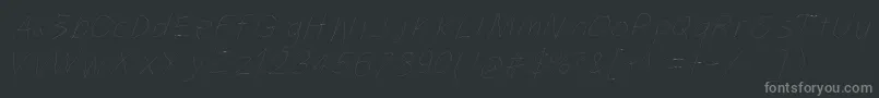 フォントFilamentoneseven – 黒い背景に灰色の文字