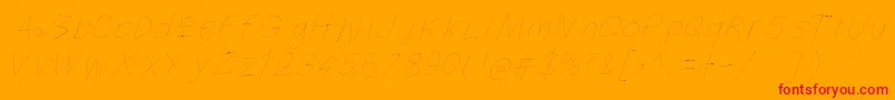 Filamentoneseven-Schriftart – Rote Schriften auf orangefarbenem Hintergrund