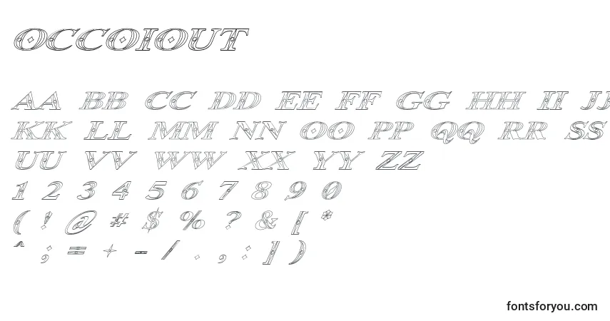 Schriftart Occoiout – Alphabet, Zahlen, spezielle Symbole