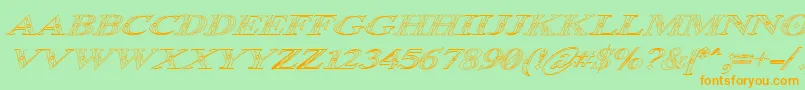 Occoiout Font – Orange Fonts on Green Background