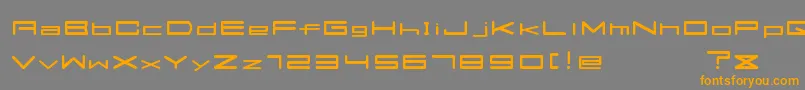 フォントFlats – オレンジの文字は灰色の背景にあります。