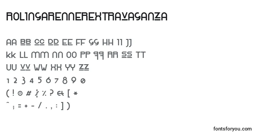 Czcionka RolingaRennerExtravaganza – alfabet, cyfry, specjalne znaki