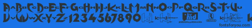 Kinifed ffy Font – Black Fonts on Blue Background