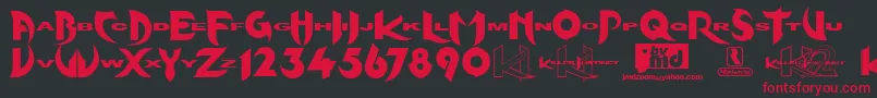 Kinifed ffy Font – Red Fonts on Black Background