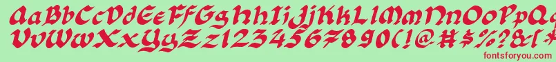 Florli Font – Red Fonts on Green Background