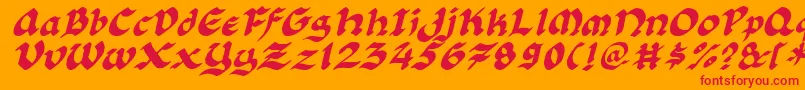 フォントFlorli – オレンジの背景に赤い文字
