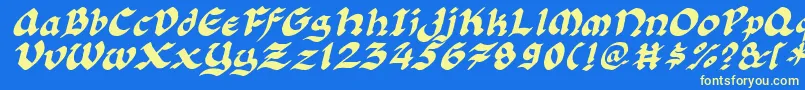 Florli Font – Yellow Fonts on Blue Background