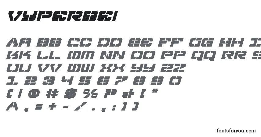 Vyperbei-fontti – aakkoset, numerot, erikoismerkit