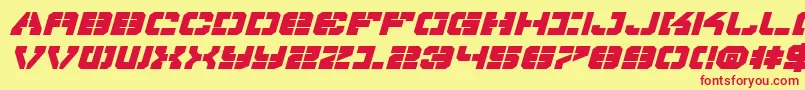 フォントVyperbei – 赤い文字の黄色い背景