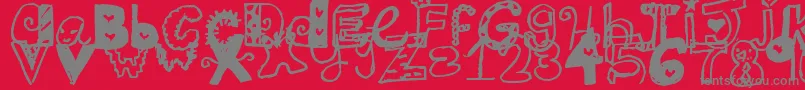 Jamaicafont-Schriftart – Graue Schriften auf rotem Hintergrund