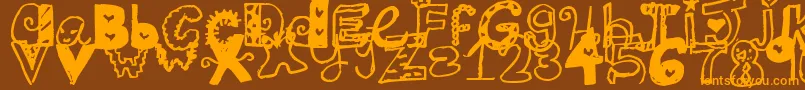 Więcej informacji o czcionce Jamaicafont Czcionka Jamaicafont – pomarańczowe czcionki na brązowym tle