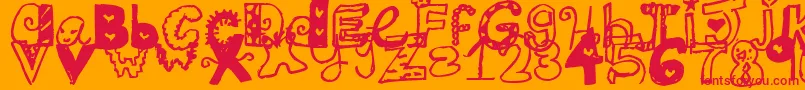 Jamaicafont Font – Red Fonts on Orange Background