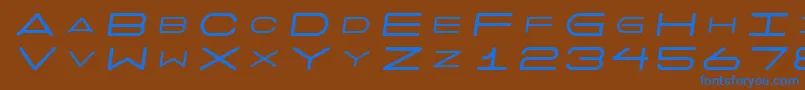 フォント7daysoblique – 茶色の背景に青い文字