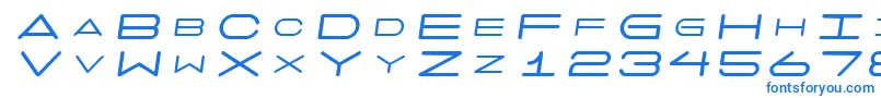 フォント7daysoblique – 白い背景に青い文字