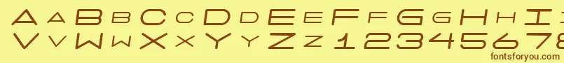 フォント7daysoblique – 茶色の文字が黄色の背景にあります。