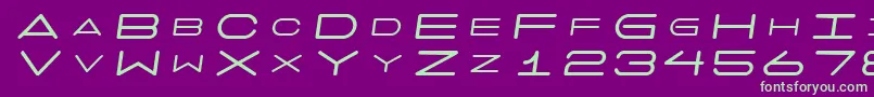 フォント7daysoblique – 紫の背景に緑のフォント